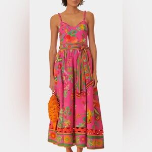 FARM Rio Delicate Fruit Pink Midi Dress
